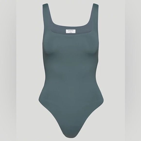 Aritzia babaton contour bodysuit size L smoky emerald green color - Picture 1 of 8